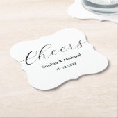 Hochzeit Schwarz-weiß Cheers Elegant Untersetzer (angewinkelt)