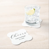 Hochzeit Schwarz-weiß Cheers Elegant Untersetzer (Vor Ort)