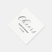 Hochzeit Schwarz-weiß Cheers Napkins Serviette (Ecke)