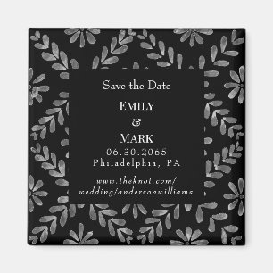 Hochzeit Schwarz & Weiß Elegant Save-the-Date  Magnet