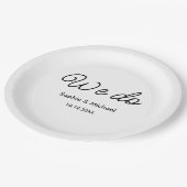 Hochzeit Schwarz-weiß machen wir Skript Pappteller (Schrägansicht)