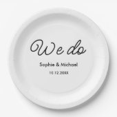 Hochzeit Schwarz-weiß machen wir Skript Pappteller (Vorderseite)