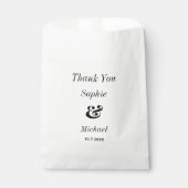 Hochzeit Schwarz-weiß Minimalistisch Geschenktütchen (Vorderseite)