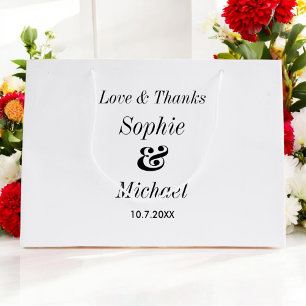 Hochzeit Schwarz-weiß Minimalistisch Große Geschenktüte