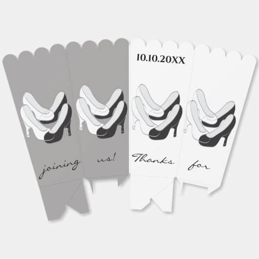 Hochzeit Schwarz-Weiß Schuhe Lining Gefälligkeitsb Geschenkschachtel (Ungeklappt)