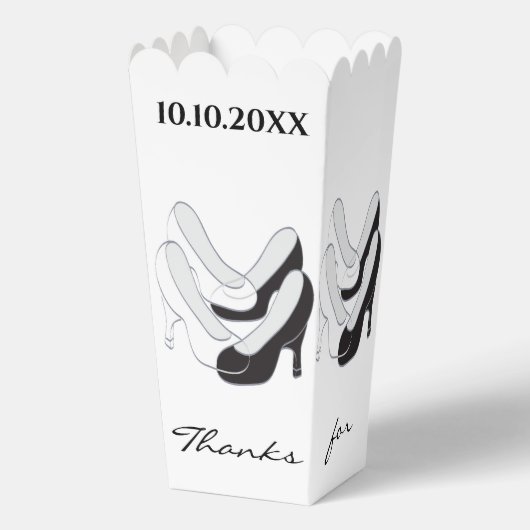 Hochzeit Schwarz-Weiß Schuhe Lining Gefälligkeitsb Geschenkschachtel (Vorderseite)