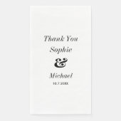 Hochzeit Schwarz-weiß Serviette (Vorderseite)