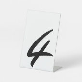 Hochzeit Schwarz-weiße Tischnummer 4 Pedestal Zeic Sockelschild (Vorderseite)