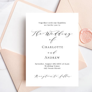 Hochzeit Schwarz-weißer klassischer, moderner Luxu Einladung