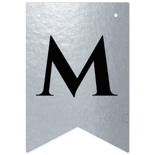 Hochzeit Schwarze Imitate Silver Foil Herz Mr. und Wimpelkette (Zweite Fahne)