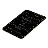 Hochzeit schwarzen goldenen Sterne elegante Drehbu Magnet (Linke Seite)