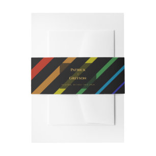 Hochzeit Schwuler Männer Eleganter Regenbogen Einladungsbanderole