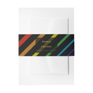 Hochzeit Schwuler Männer Eleganter Regenbogen Einladungsbanderole