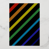 Hochzeit Schwuler Männer Eleganter Regenbogen Gold Folieneinladung (Rückseite)