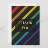 Hochzeit Schwuler Männer Elegantes Regenbogen-Foto Dankeskarte (Rückseite)