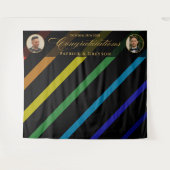 Hochzeit Schwuler Männer Regenbogen Gratulations F Wandteppich (Vorderseite (Horizontal))