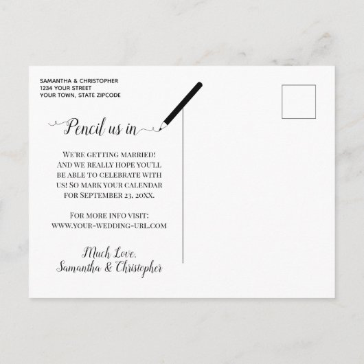 Hochzeit Sichern des Datumskalenders Eukalyptus Li Ankündigungspostkarte (Rückseite)