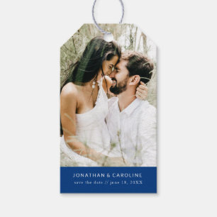 Hochzeit Sichern Sie das Date Foto Einfach Minimal Geschenkanhänger