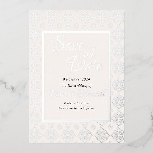 Hochzeit Sichern Sie das Datum Einladung mit Silbe (Vorderseite)