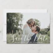 Hochzeit Sichern Sie das Datum Elegantes Silber & Save The Date (Vorderseite)