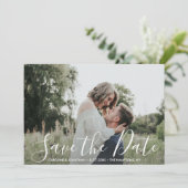 Hochzeit Sichern Sie das Datum Elegantes Silber & Save The Date (Stehend Vorderseite)