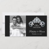 Hochzeit Sichern Sie das Datum Fotokarte Silber Ja Save The Date (Vorderseite)