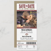 Hochzeit Sichern Sie das Datum Fußball-Ticket Save The Date (Vorne/Hinten)