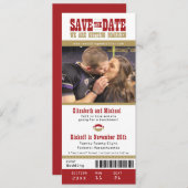 Hochzeit Sichern Sie das Datum Fußball-Ticket Save The Date (Vorne/Hinten)