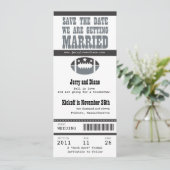 Hochzeit Sichern Sie das Datum Fußball-Ticket Save The Date (Stehend Vorderseite)