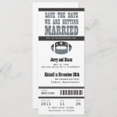 Hochzeit Sichern Sie das Datum Fußball-Ticket Save The Date (Vorne/Hinten)