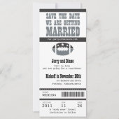 Hochzeit Sichern Sie das Datum Fußball-Ticket Save The Date (Vorderseite)