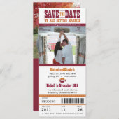 Hochzeit Sichern Sie das Datum Fußball-Ticket Save The Date (Vorne/Hinten)