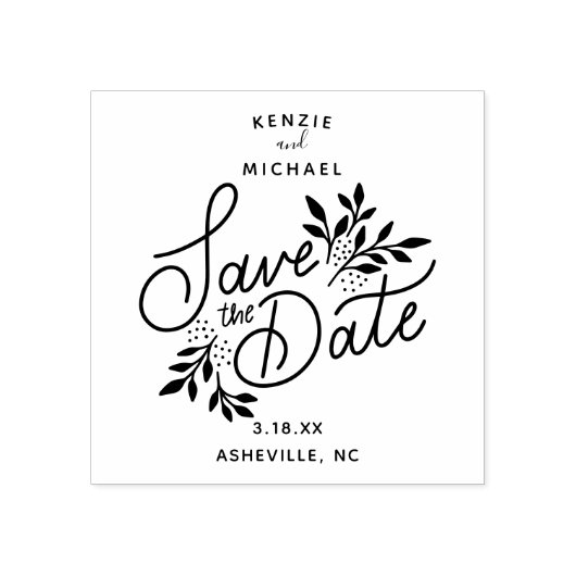 Hochzeit Sichern Sie das Datum Hand Buchstaben bot Gummistempel (Prägung)