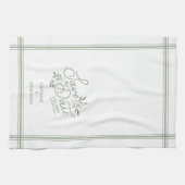 Hochzeit Sichern Sie das Datum Hand Drawn botanisc Geschirrtuch (Horizontal)