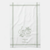 Hochzeit Sichern Sie das Datum Hand Drawn botanisc Geschirrtuch (Vertikal)