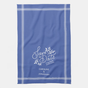 Hochzeit Sichern Sie das Datum Hand Drawn botanisc Geschirrtuch