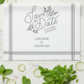 Hochzeit Sichern Sie das Datum Hand Drawn botanisc Geschirrtuch (Gefaltet)