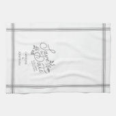 Hochzeit Sichern Sie das Datum Hand Drawn botanisc Geschirrtuch (Horizontal)