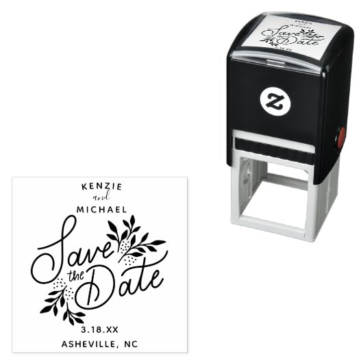 Hochzeit Sichern Sie das Datum Hübsche Hand gezeic Permastempel (Beispiel)