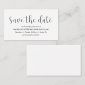 Hochzeit Sichern Sie das Datum Minimal Design, Sch Begleitkarte (Vorne/Hinten)