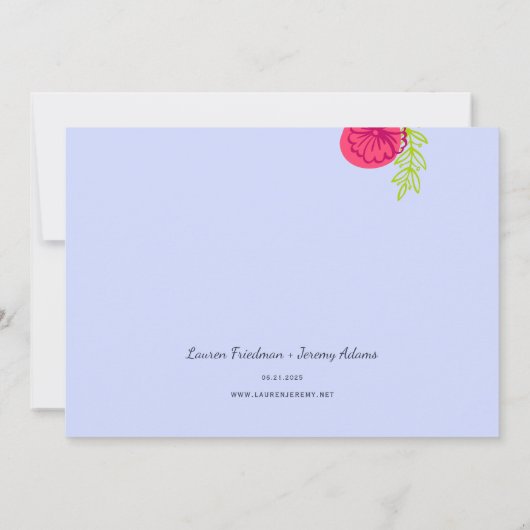 Hochzeit Sichern Sie das Datum Moderne blaue Multi Save The Date (Rückseite)