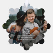 Hochzeit Sichern Sie das Datum QR & Foto Einzigart Ornament Karte (Rückseite)