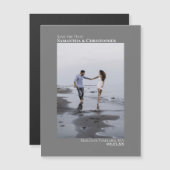 Hochzeit Sichern Sie das Datum vertikale Foto Mini Magneteinladung (Vorne/Hinten)