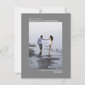 Hochzeit Sichern Sie das Datum vertikale Foto Mini Magneteinladung (Vorderseite)