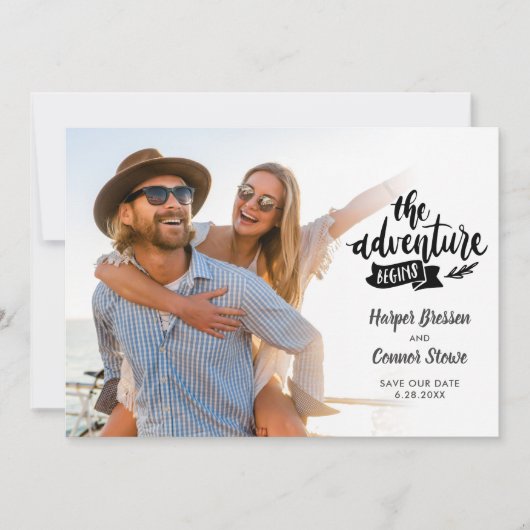 Hochzeit Sichern Sie das Foto 2 des Abenteuers Einladung (Vorderseite)