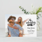 Hochzeit Sichern Sie das Foto 2 des Abenteuers Einladung (Stehend Vorderseite)