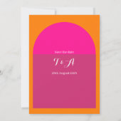 Hochzeit Sichern Sie den Datumsbogen Rosa und Oran Save The Date (Rückseite)