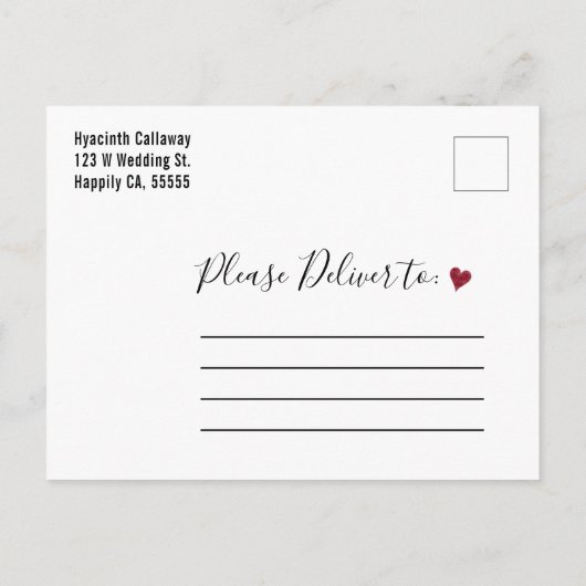 Hochzeit Sichern Sie den Termin September 2019 Kal Einladungspostkarte (Rückseite)