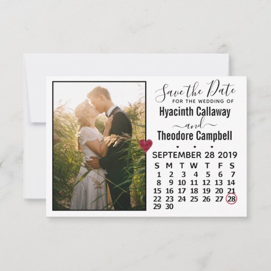 Hochzeit Sichern Sie den Termin September 2019 Kal Save The Date (Vorderseite)