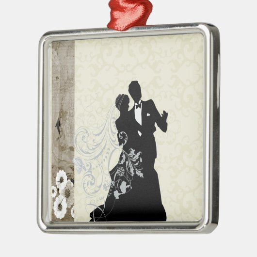 Hochzeit Silbernes Ornament (Links)